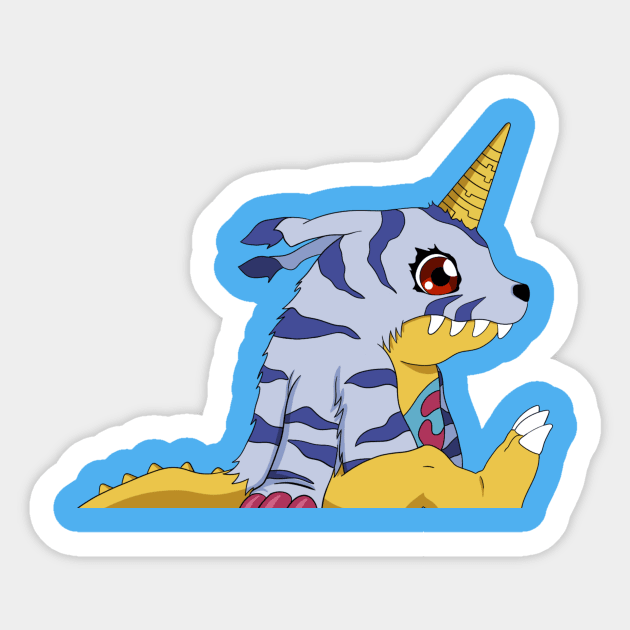 Sitting Gabumon Sticker by MEArtworks